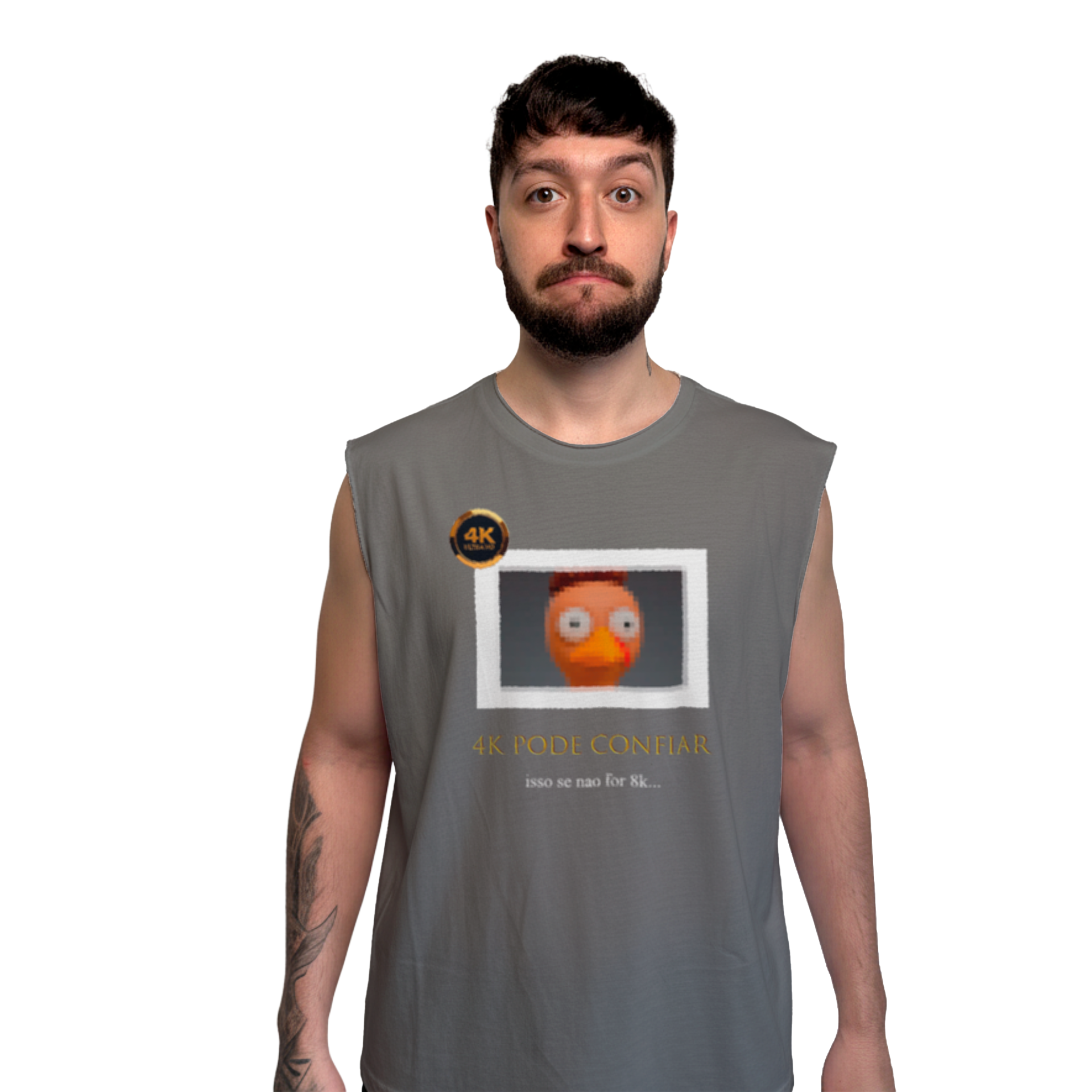 Camiseta Regata "4k Pode Confiar "